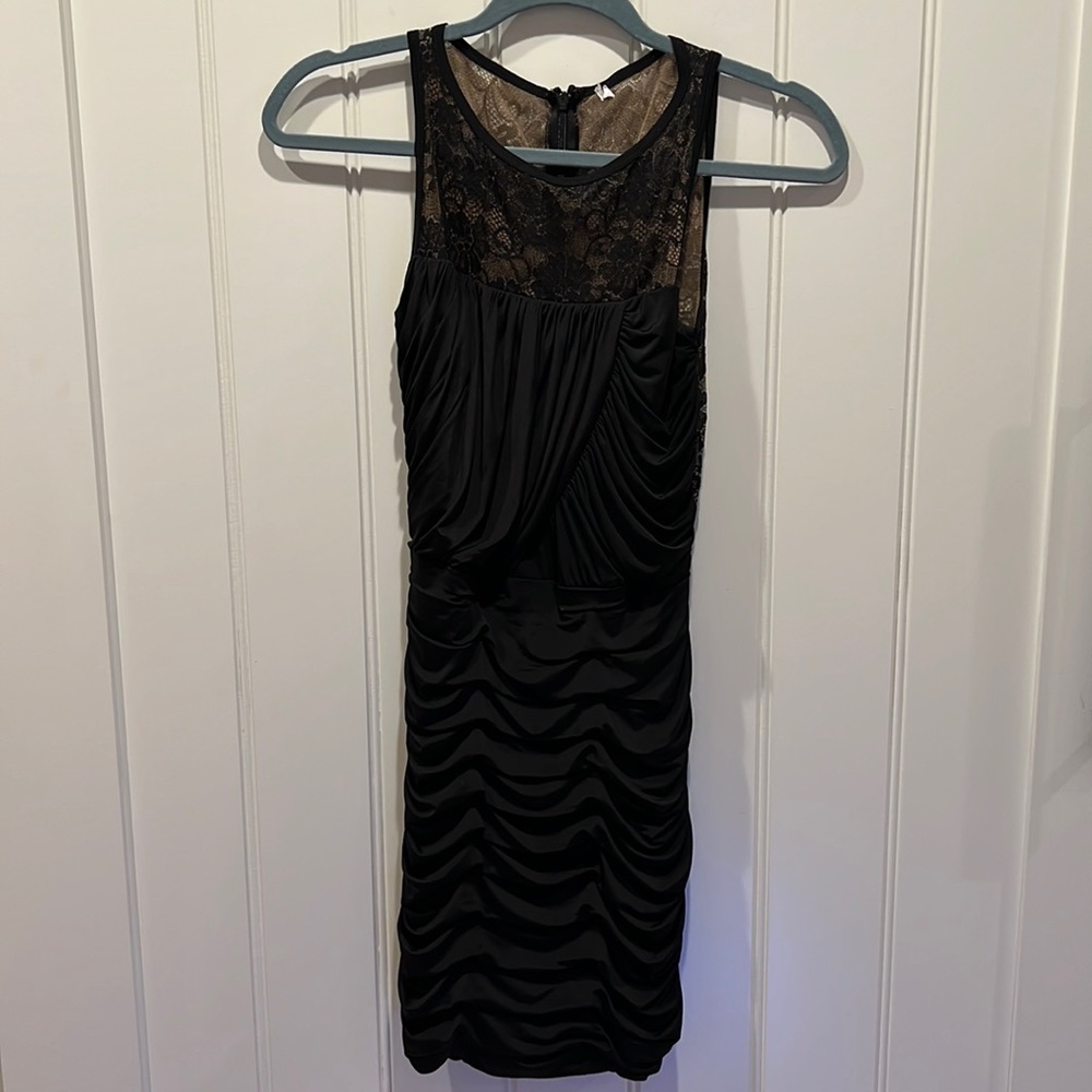 Jessica McClintock Black lace cocktail dress